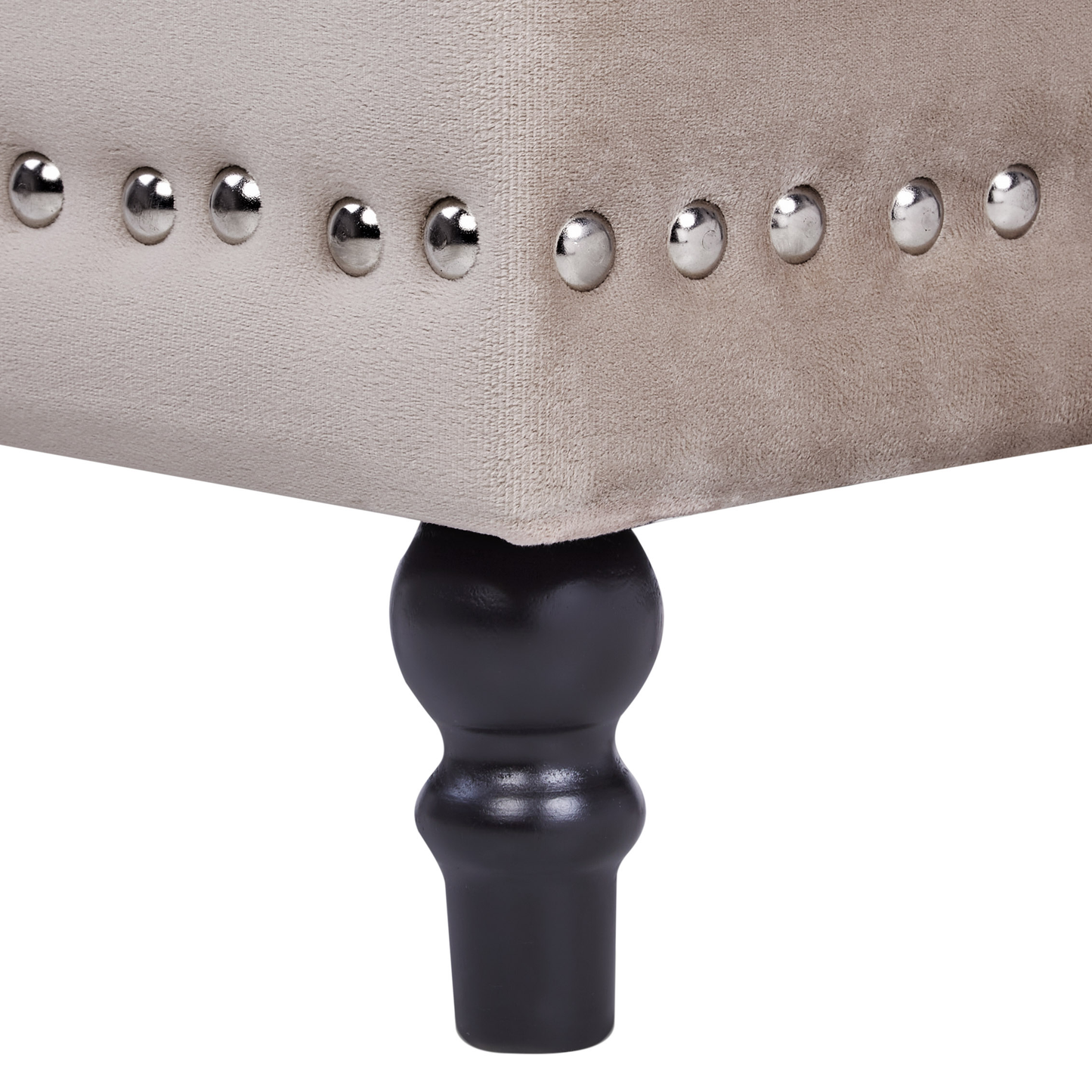Hocker mit Stauraum Samtstoff beige LORETTO