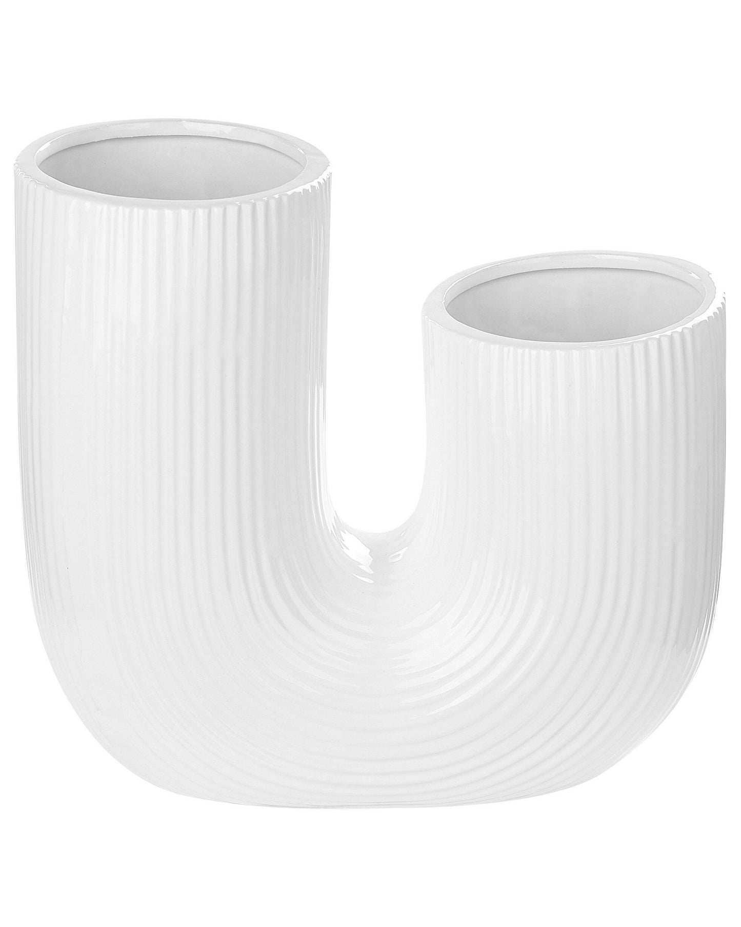 Blumenvase MITILINI Steinzeug 23 cm Weiss