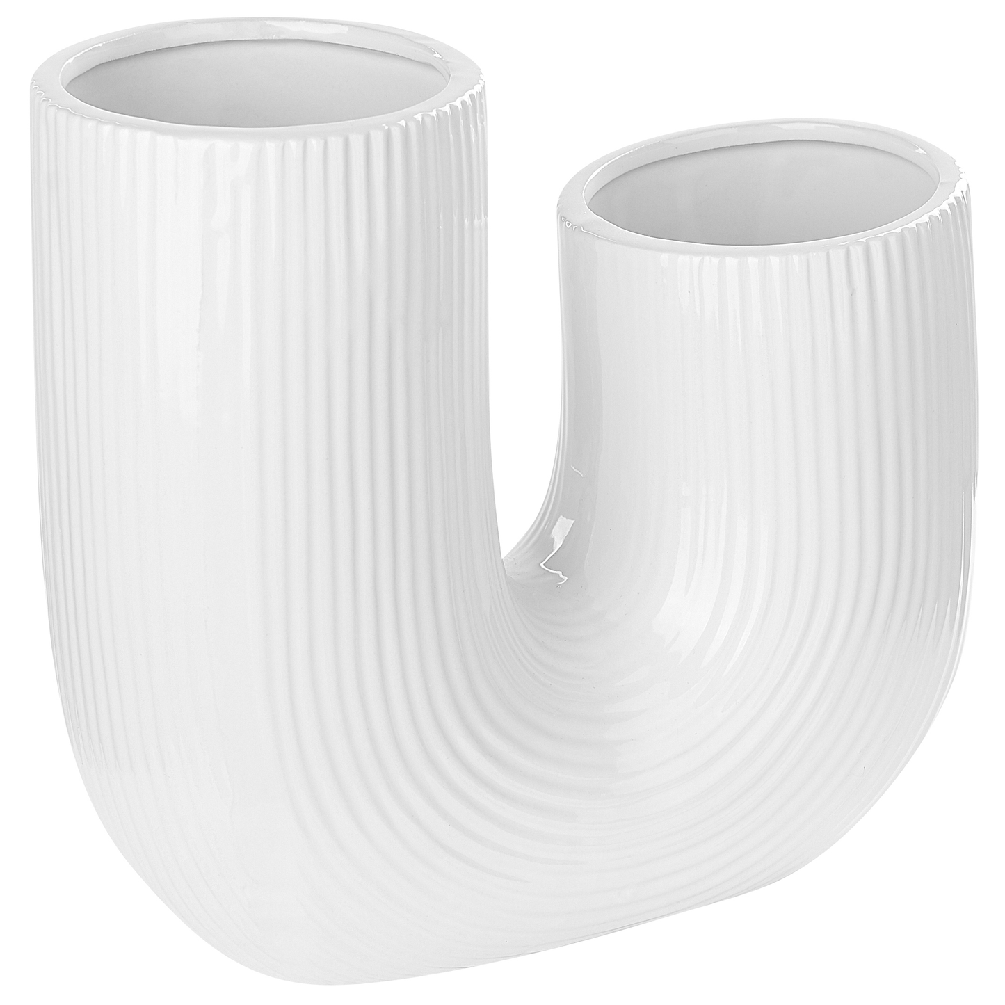 Blumenvase MITILINI Steinzeug 23 cm Weiss