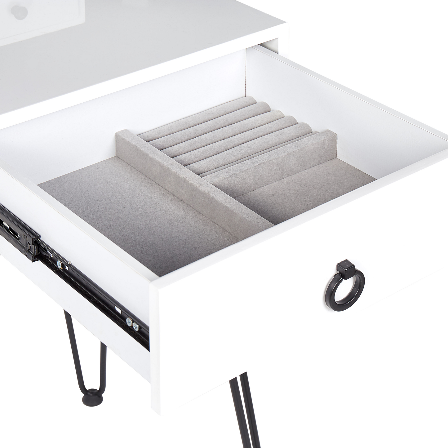 Schminktisch mit Spiegel und Hocker SOYE LED Weiss