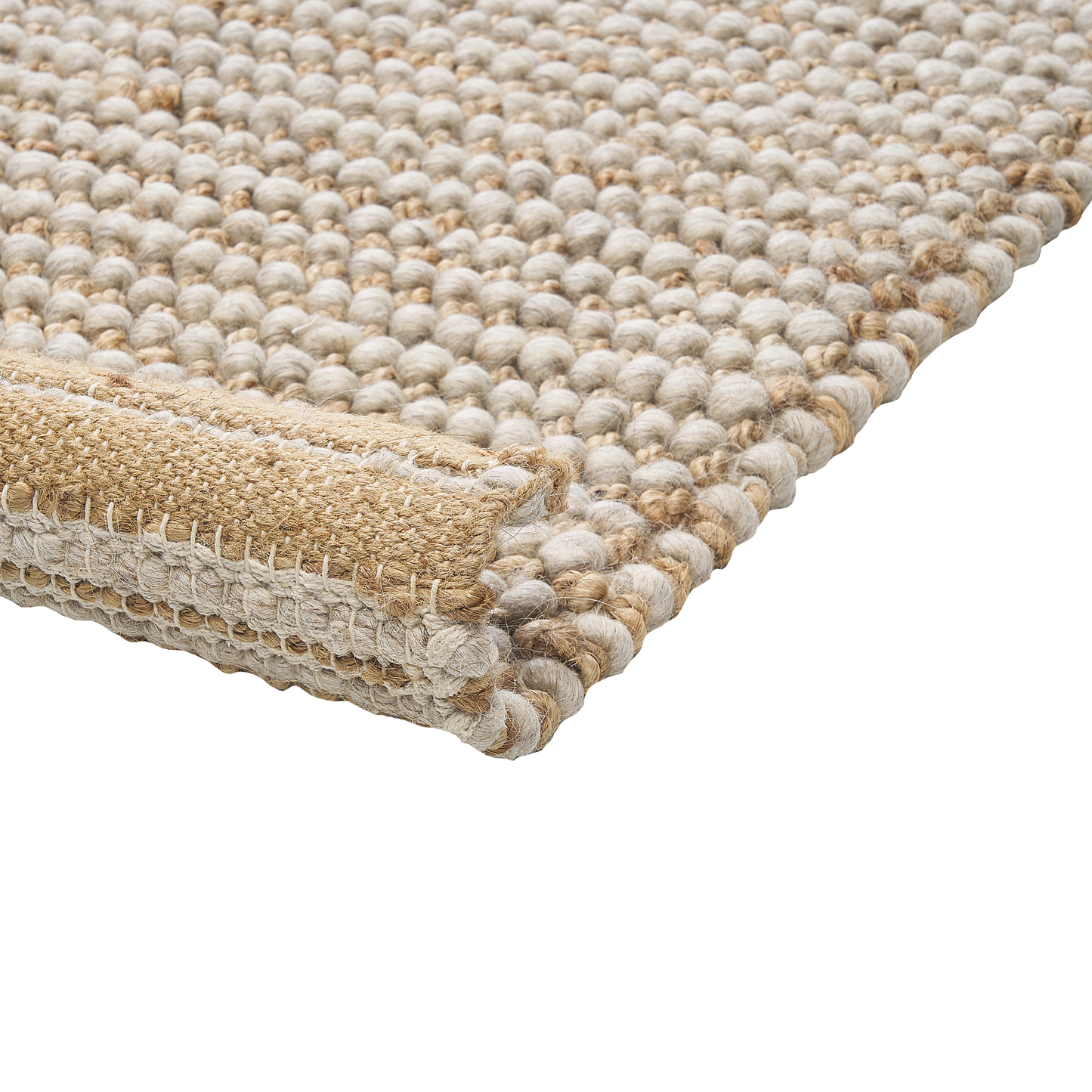 Teppich Wolle beige 80 x 150 cm Kurzflor BANOO