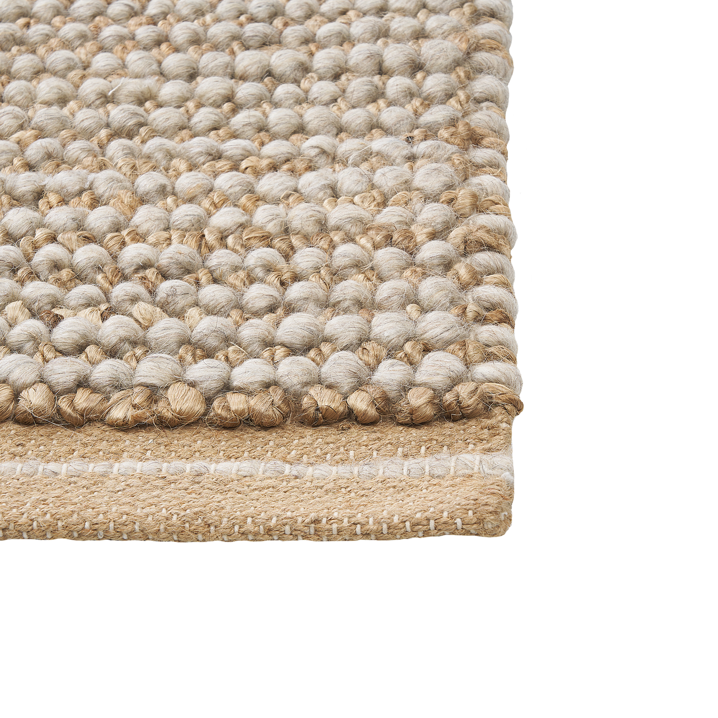 Teppich Wolle beige 80 x 150 cm Kurzflor BANOO