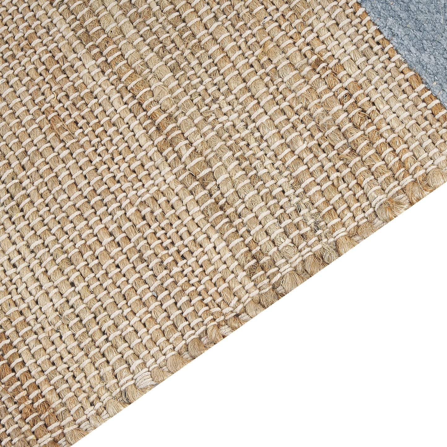 Teppich Jute beige / hellblau 160 x 230 cm Streifenmuster Kurzflor zweiseitig TALPUR