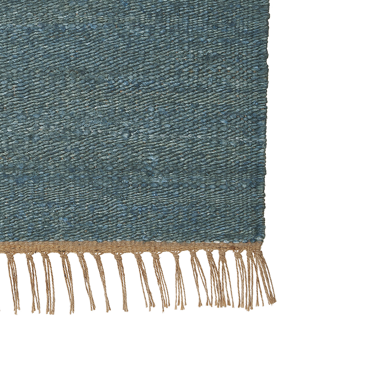 Teppich Jute blau 80 x 150 cm Kurzflor zweiseitig LUNIA