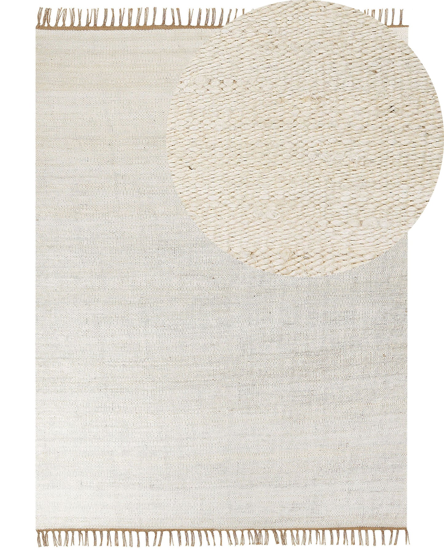 Teppich Jute hellbeige 160 x 230 cm Kurzflor zweiseitig LUNIA