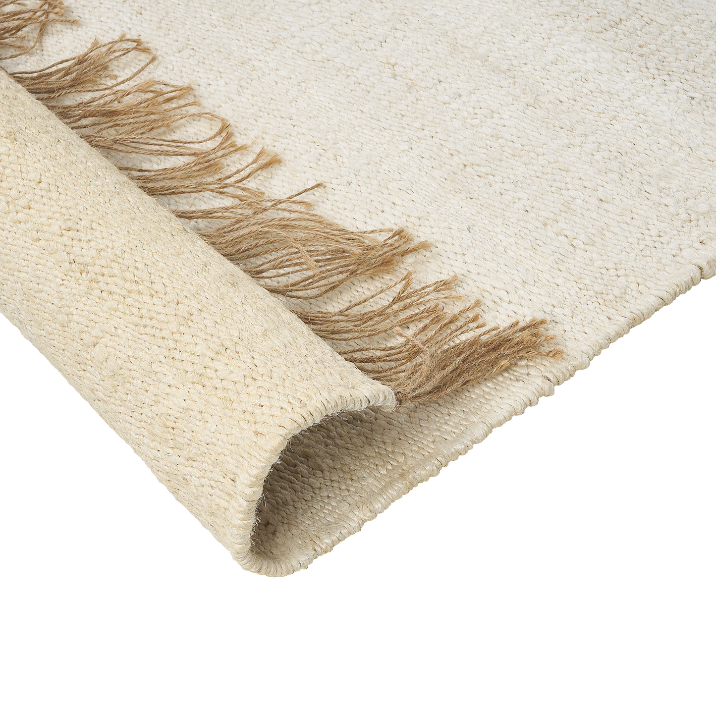 Teppich Jute hellbeige 160 x 230 cm Kurzflor zweiseitig LUNIA