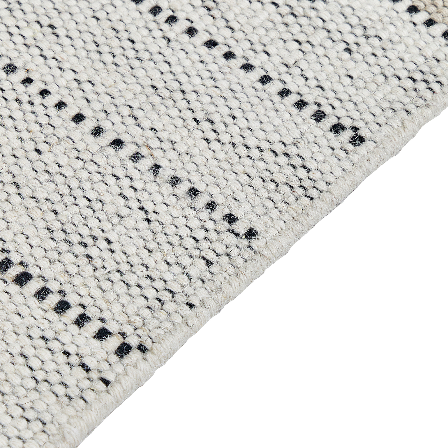 Teppich Wolle beige / schwarz 160 x 230 cm Kurzflor YAZLIK
