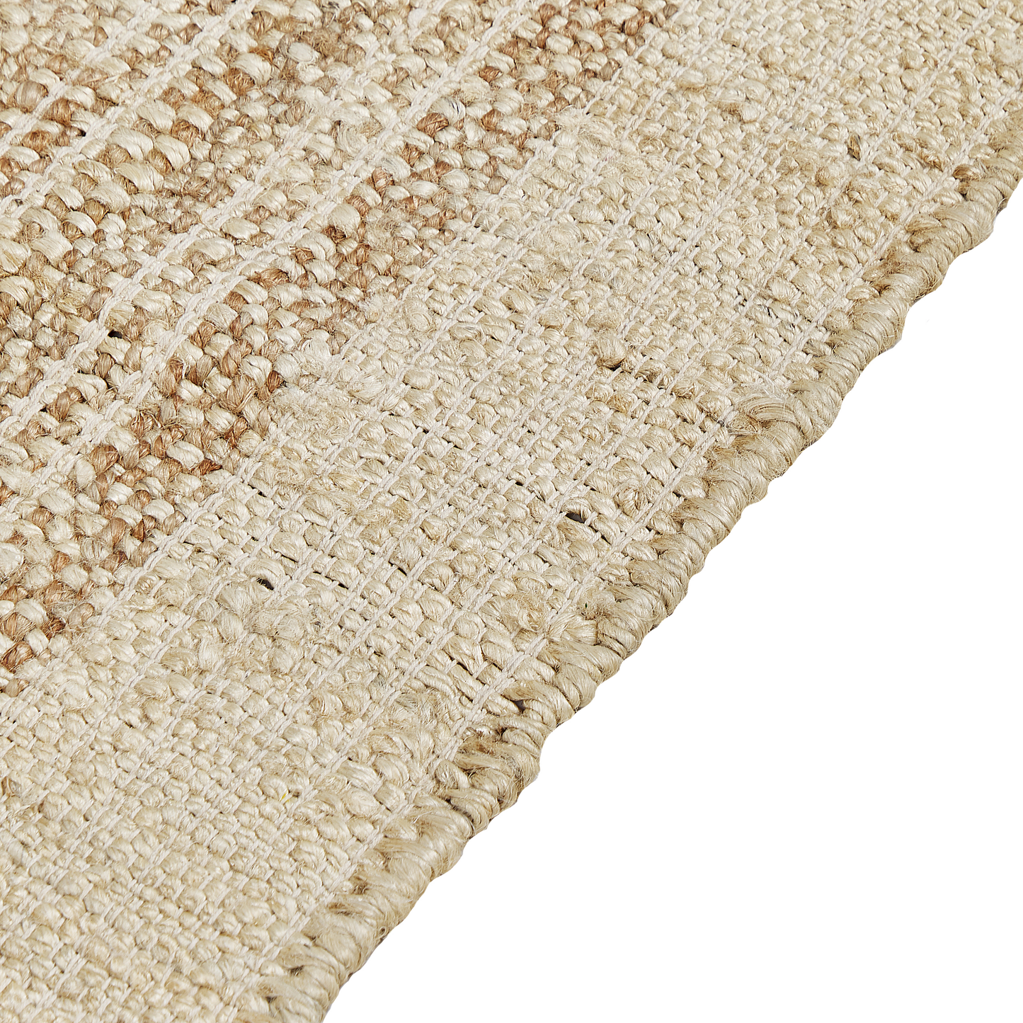Teppich Jute sandbeige 80 x 150 cm geometrisches Muster Kurzflor ORTAOBA