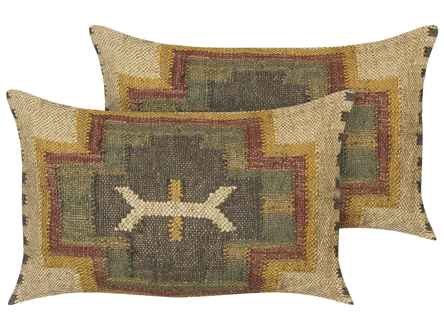 Dekokissen 2er Set PULICAT Jute 30 x 50 cm Bunt Orientalisches Muster