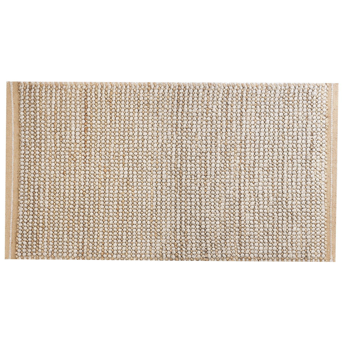 Teppich Wolle beige 80 x 150 cm Kurzflor BANOO