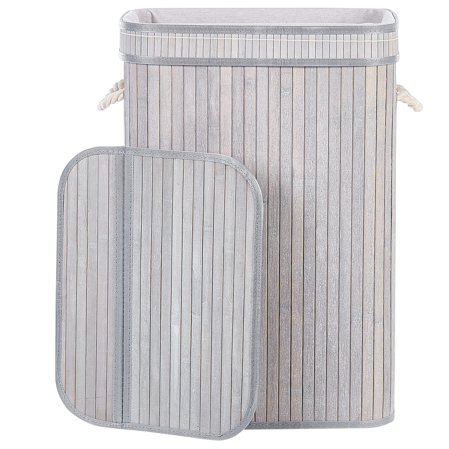 Korb mit Deckel Bambusholz hellgrau rechteckig KALUTARA