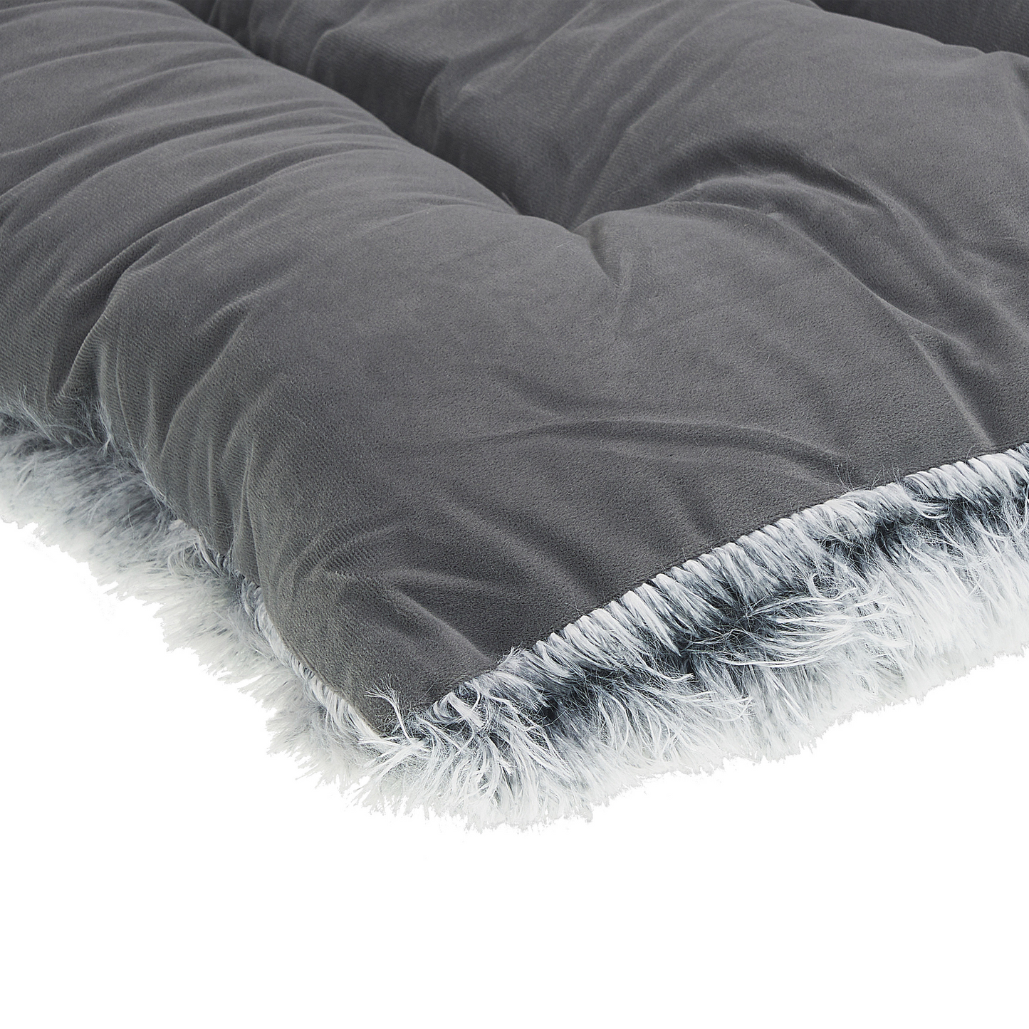 Tierbett ERGANI Samtstoff Grau