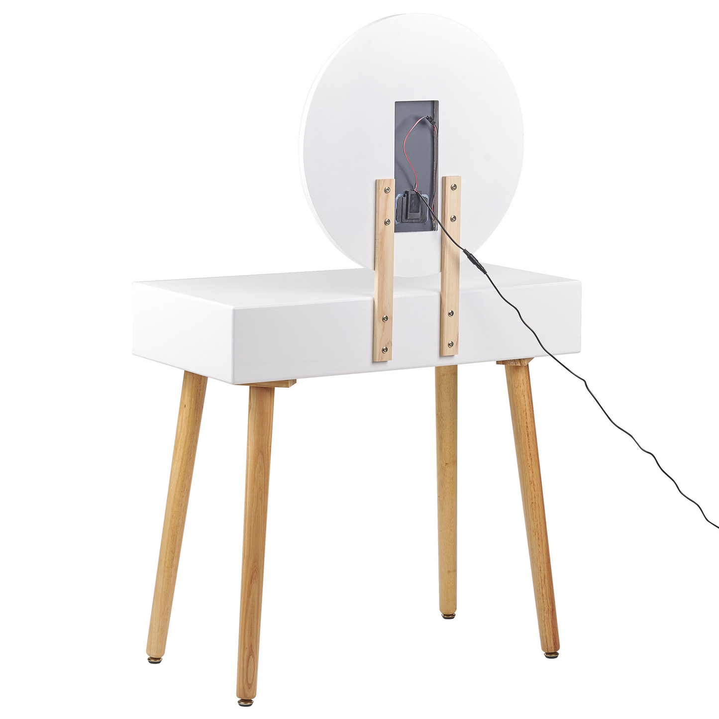 Schminktisch mit Spiegel und Hocker JOSSELIN LED Weiss