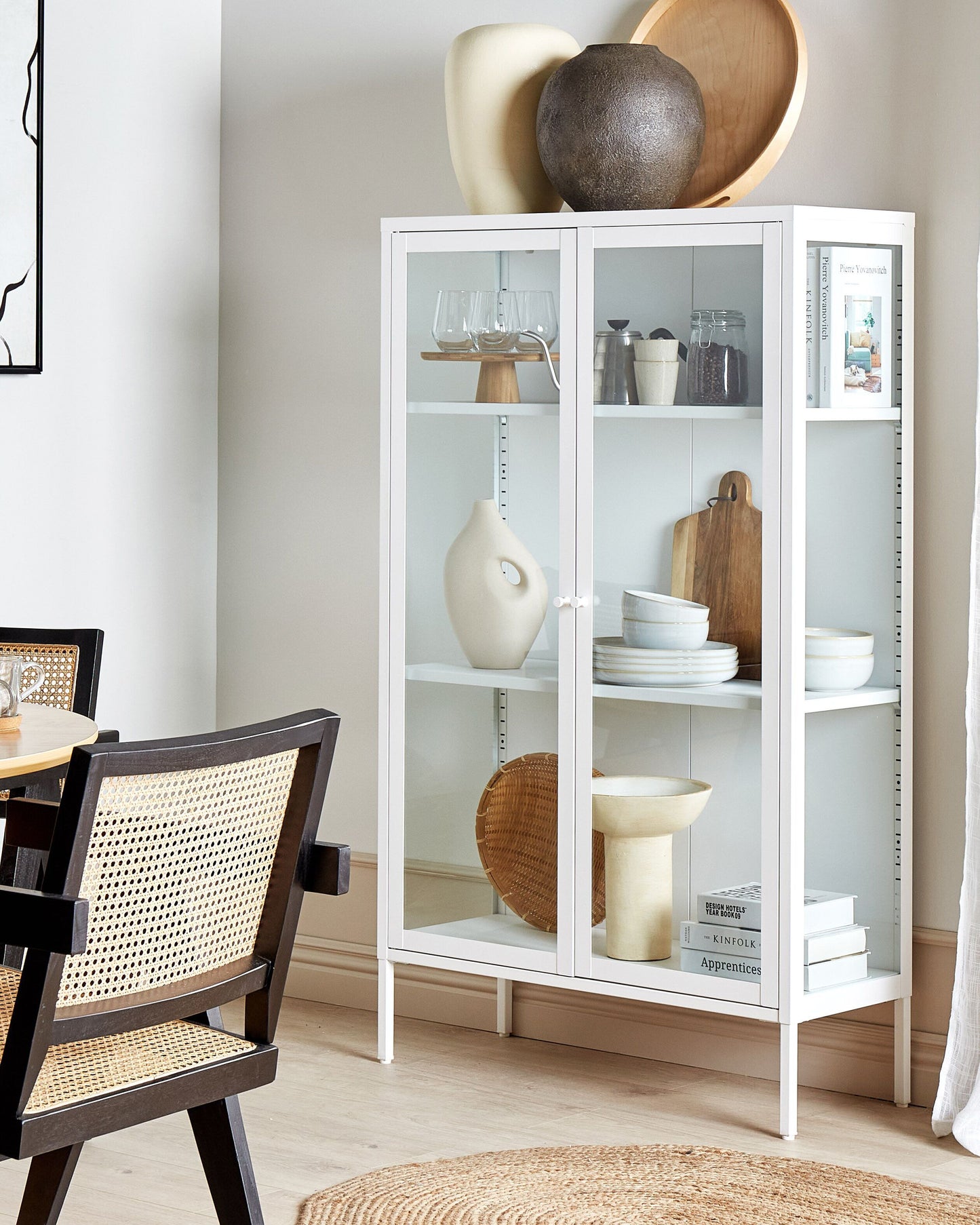 Vitrine NASH Metall 90 cm Weiss