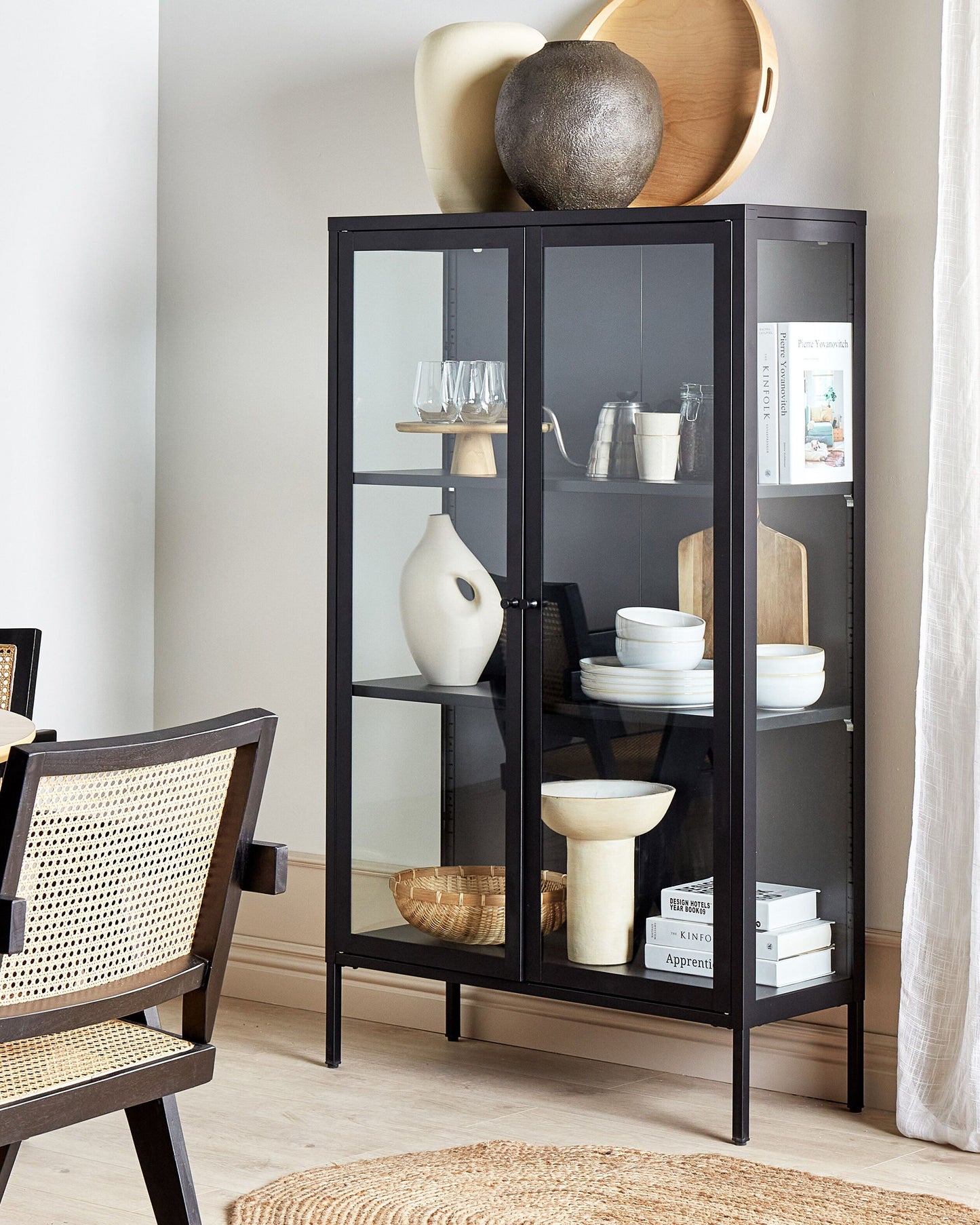 Vitrine NASH Metall 90 cm Schwarz
