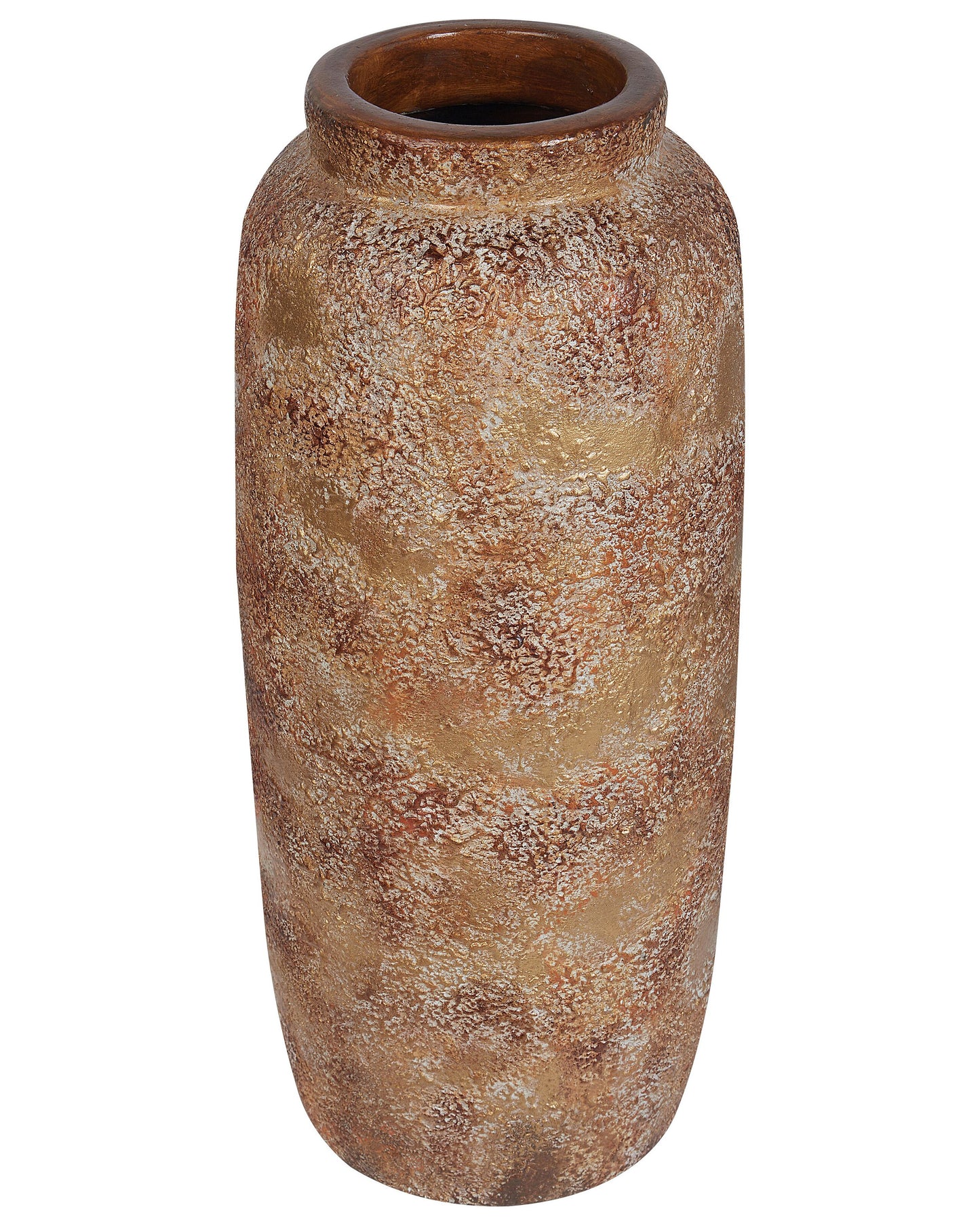 Dekovase Zylinder ITANOS handgefertigt Terrakotta 53 cm Hellbraun