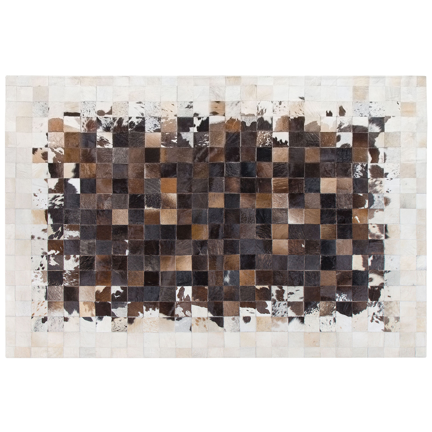 Teppich Kuhfell braun / beige 160 x 230 cm Patchwork Kurzflor OKCULU