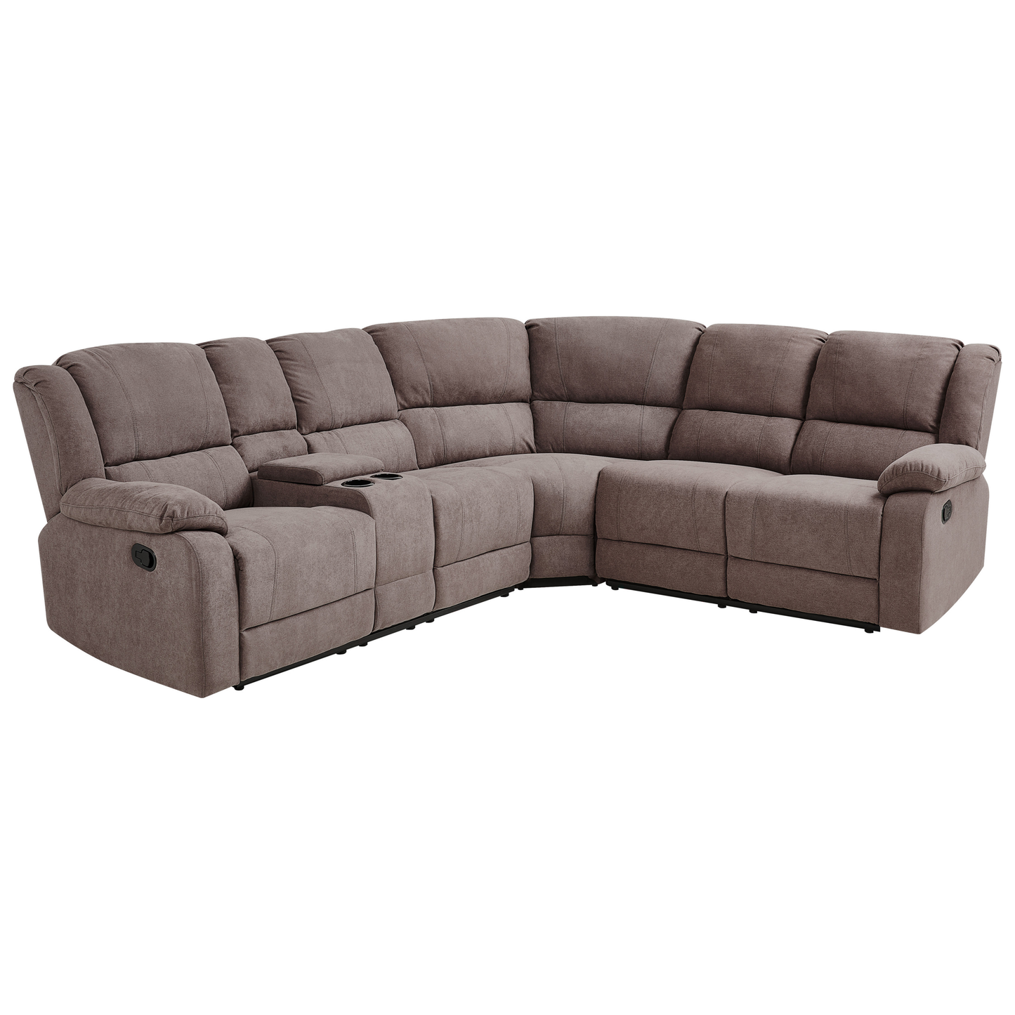5-Sitzer Ecksofa Stoff manuell verstellbar taupe ROKKE