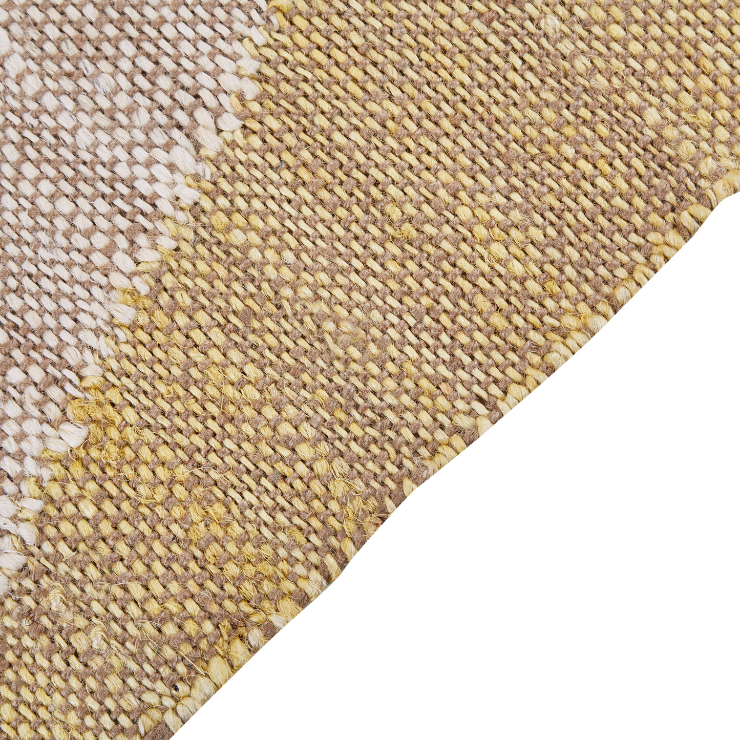 Teppich Jute braun 80 x 150 cm geometrisches Muster Kurzflor SAMLAR