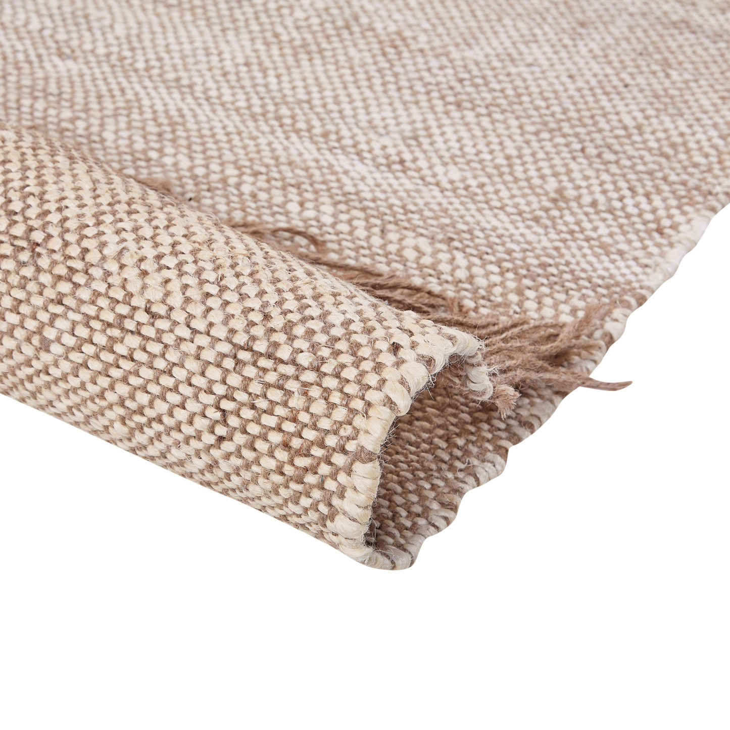 Teppich Jute braun 80 x 150 cm geometrisches Muster Kurzflor SAMLAR