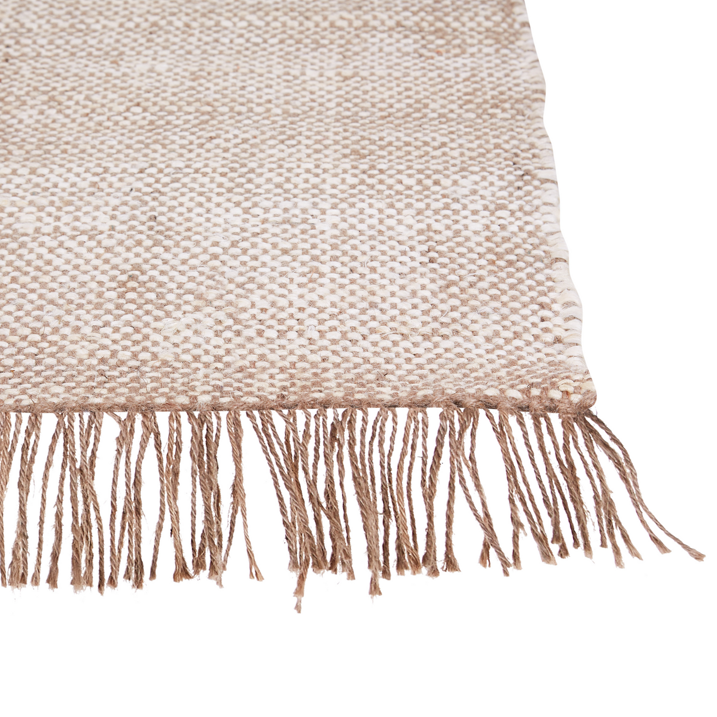 Teppich Jute braun 80 x 150 cm geometrisches Muster Kurzflor SAMLAR