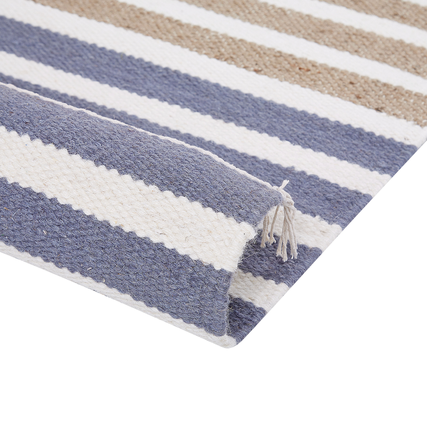 Teppich Wolle mehrfarbig Streifenmuster 160 x 230 cm Kurzflor ENGIZ