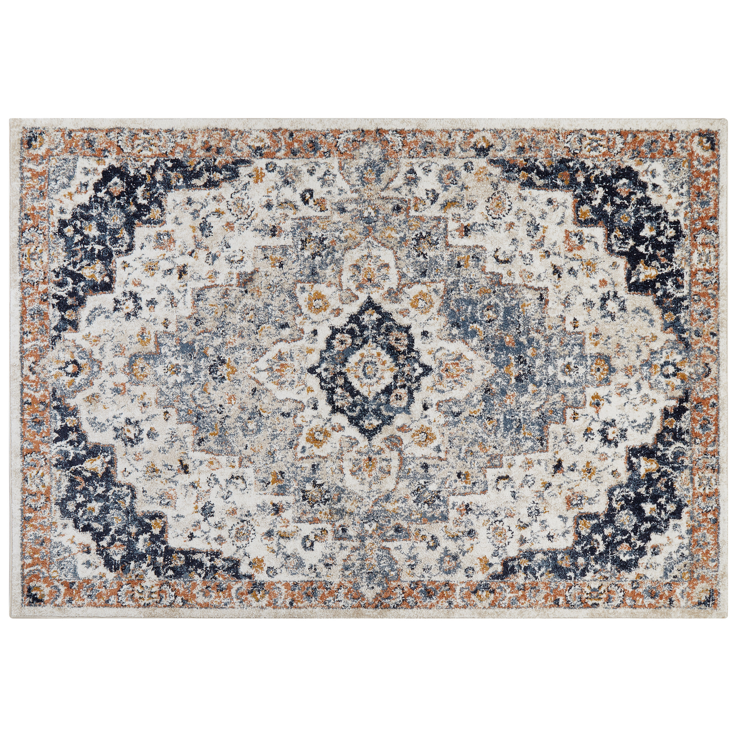 Teppich mehrfarbig 160 x 230 cm orientalisches Muster Kurzflor HERMON
