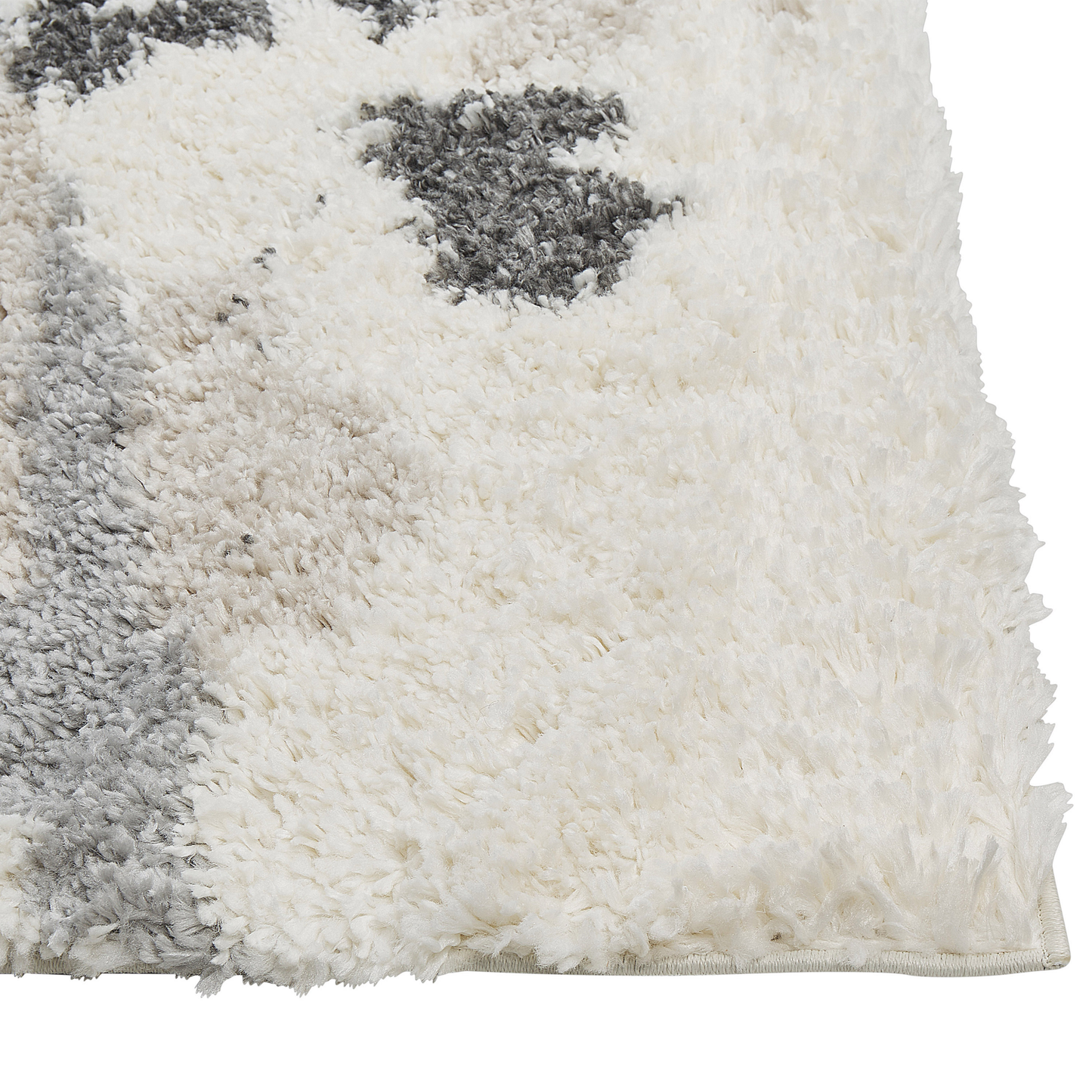 Teppich weiss / grau 80 x 150 cm Shaggy Langflor GORIS