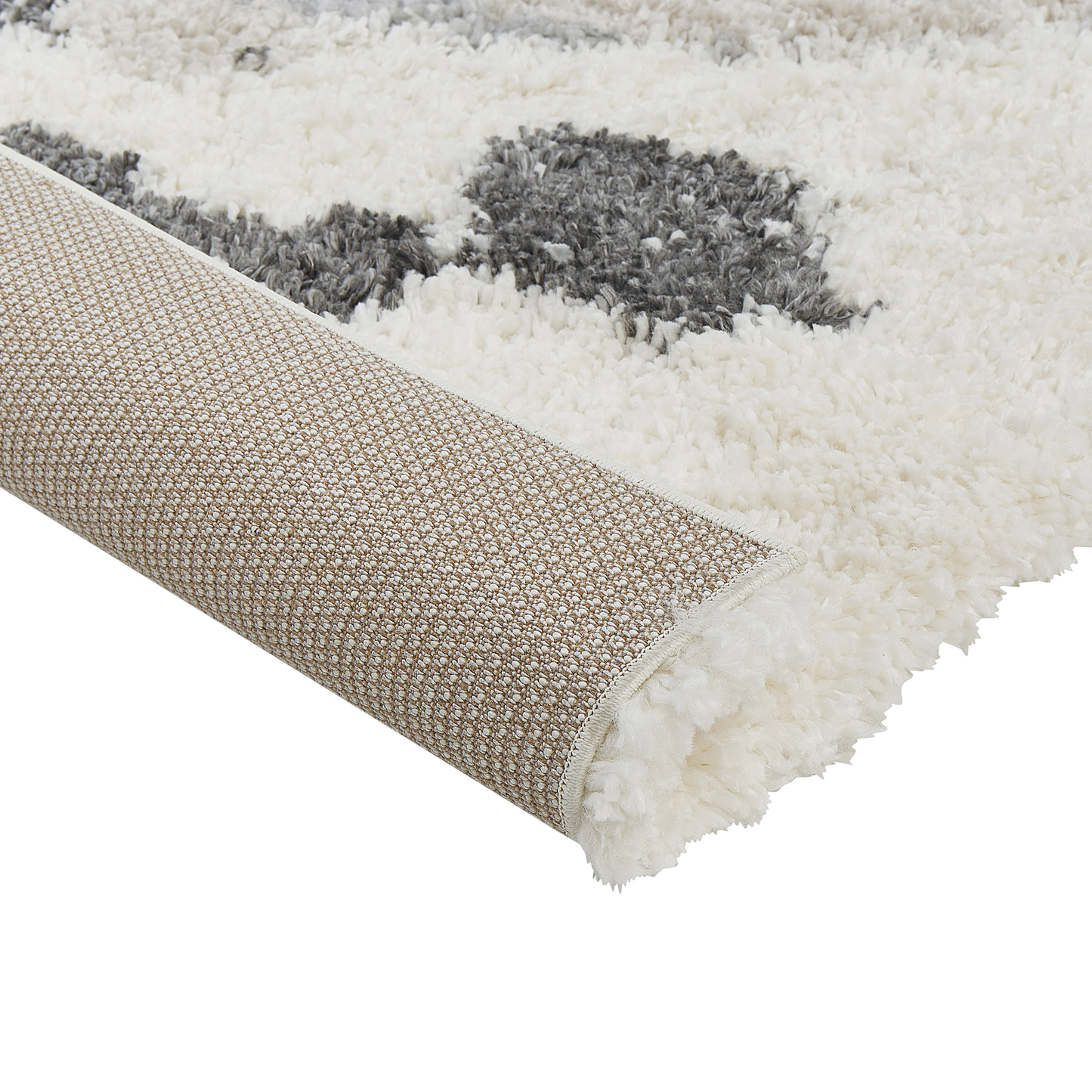 Teppich weiss / grau 80 x 150 cm Shaggy Langflor GORIS