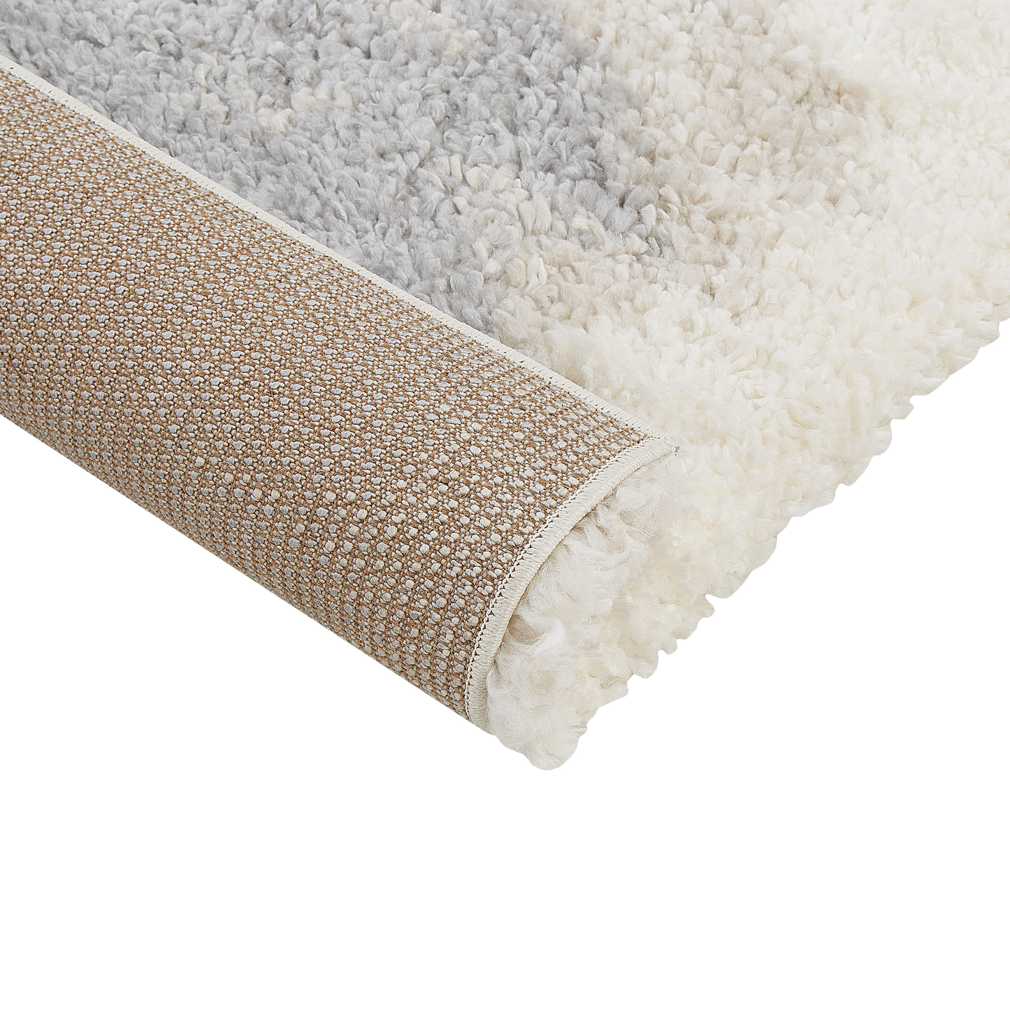 Teppich weiss / grau 160 x 230 cm abstarktes Muster Shaggy MARTUNI