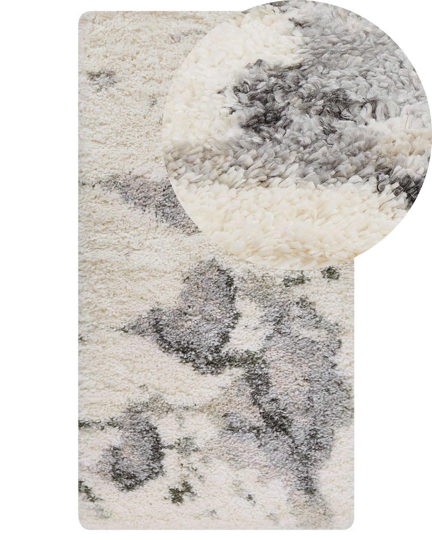 Teppich weiss / grau geometrisches Muster 80 x 150 cm Shaggy SEVAN