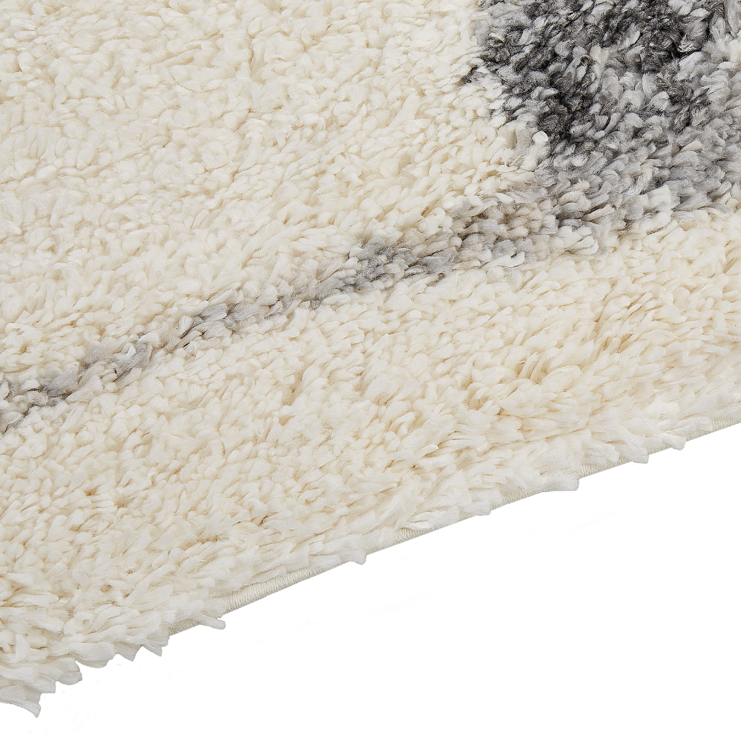 Teppich weiss / grau geometrisches Muster 80 x 150 cm Shaggy SEVAN