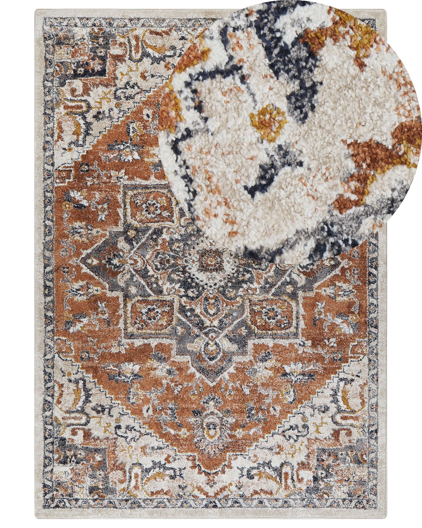 Teppich mehrfarbig 160 x 230 cm orientalisches Muster Kurzflor METSAMOR