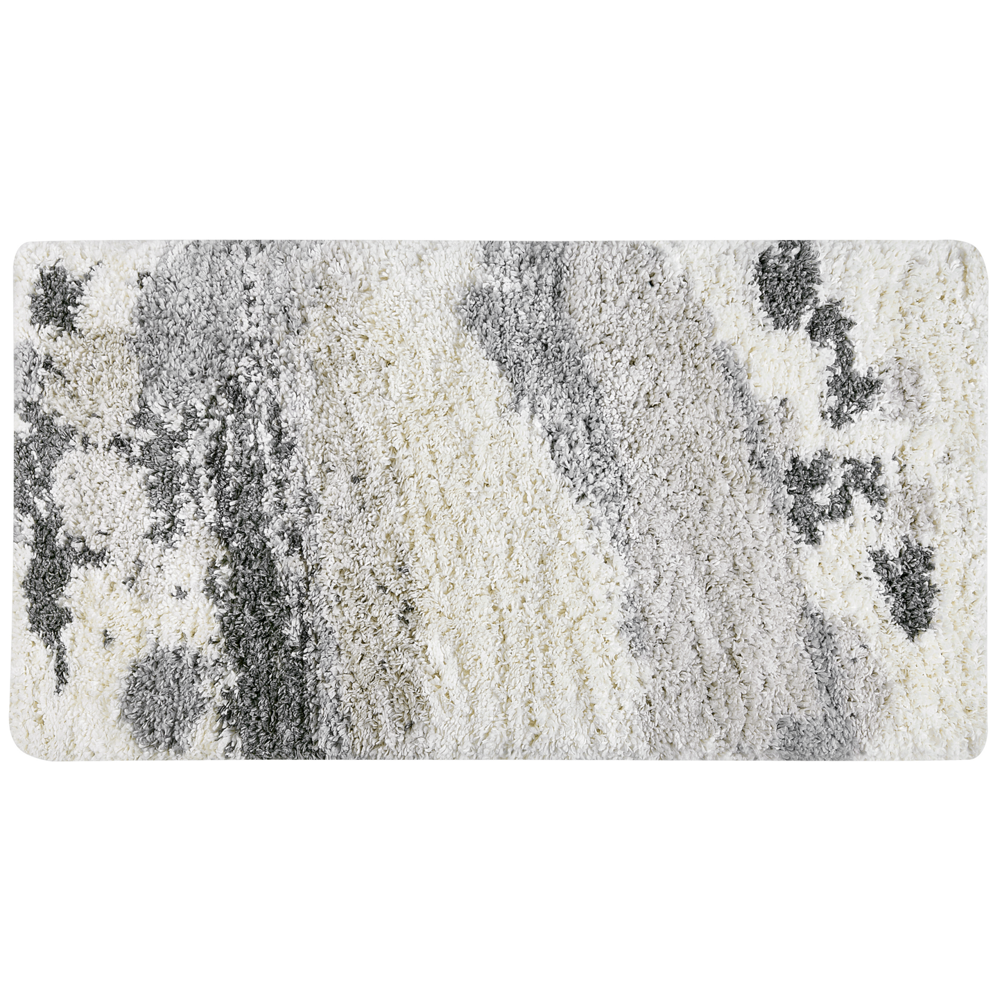Teppich weiss / grau 80 x 150 cm Shaggy Langflor GORIS