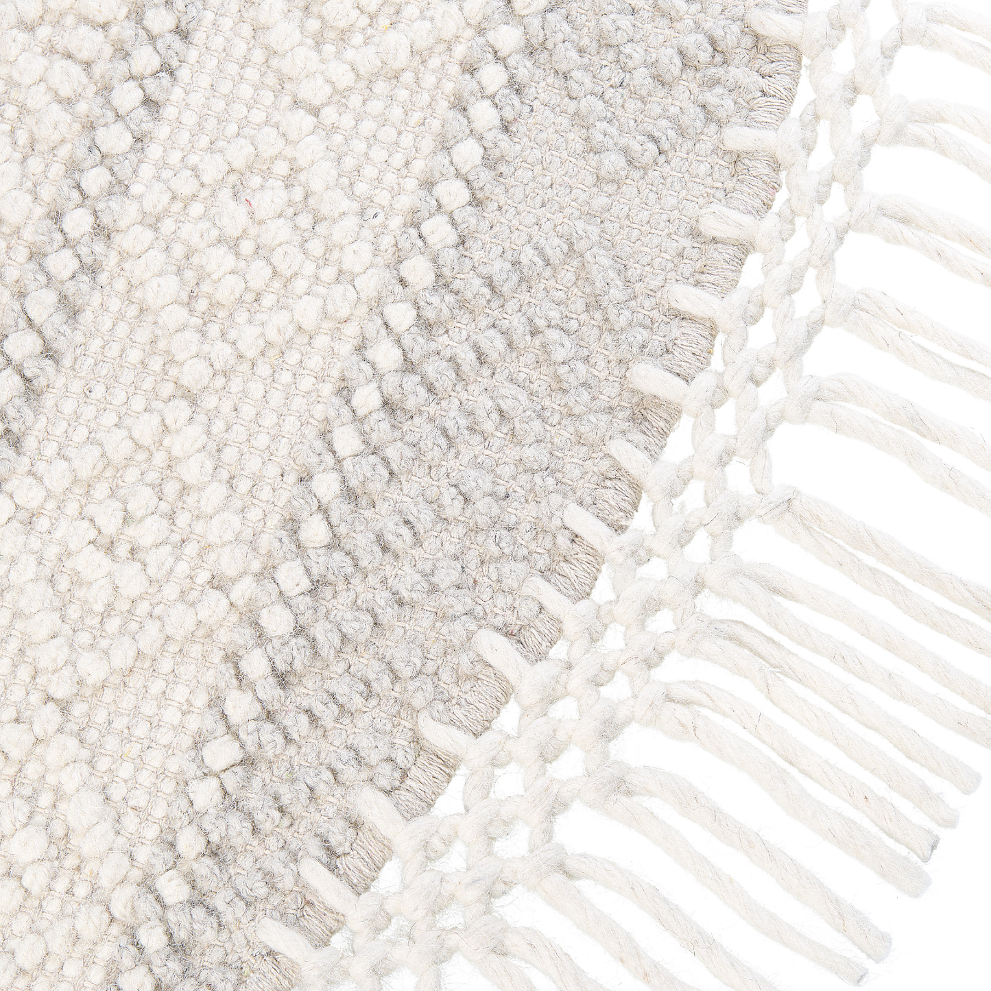 Teppich Wolle beige ⌀ 140 cm Fransen Kurzflor BALTALAR