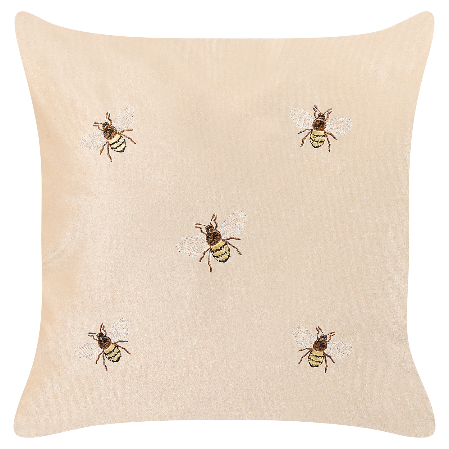 Dekokissen 2er Set TALINUM Samtstoff 45 x 45 cm Beige Tiermuster