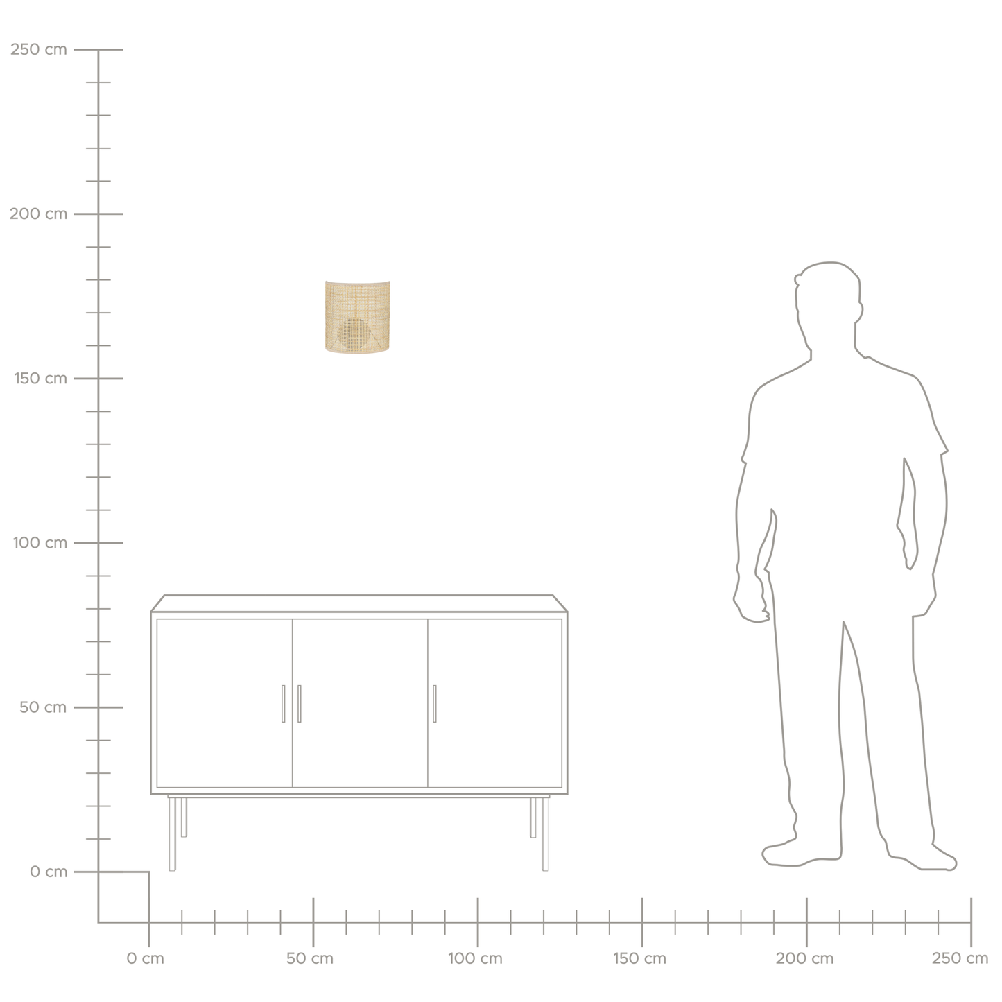 Wandlampe CARIO Rattan Naturfarben