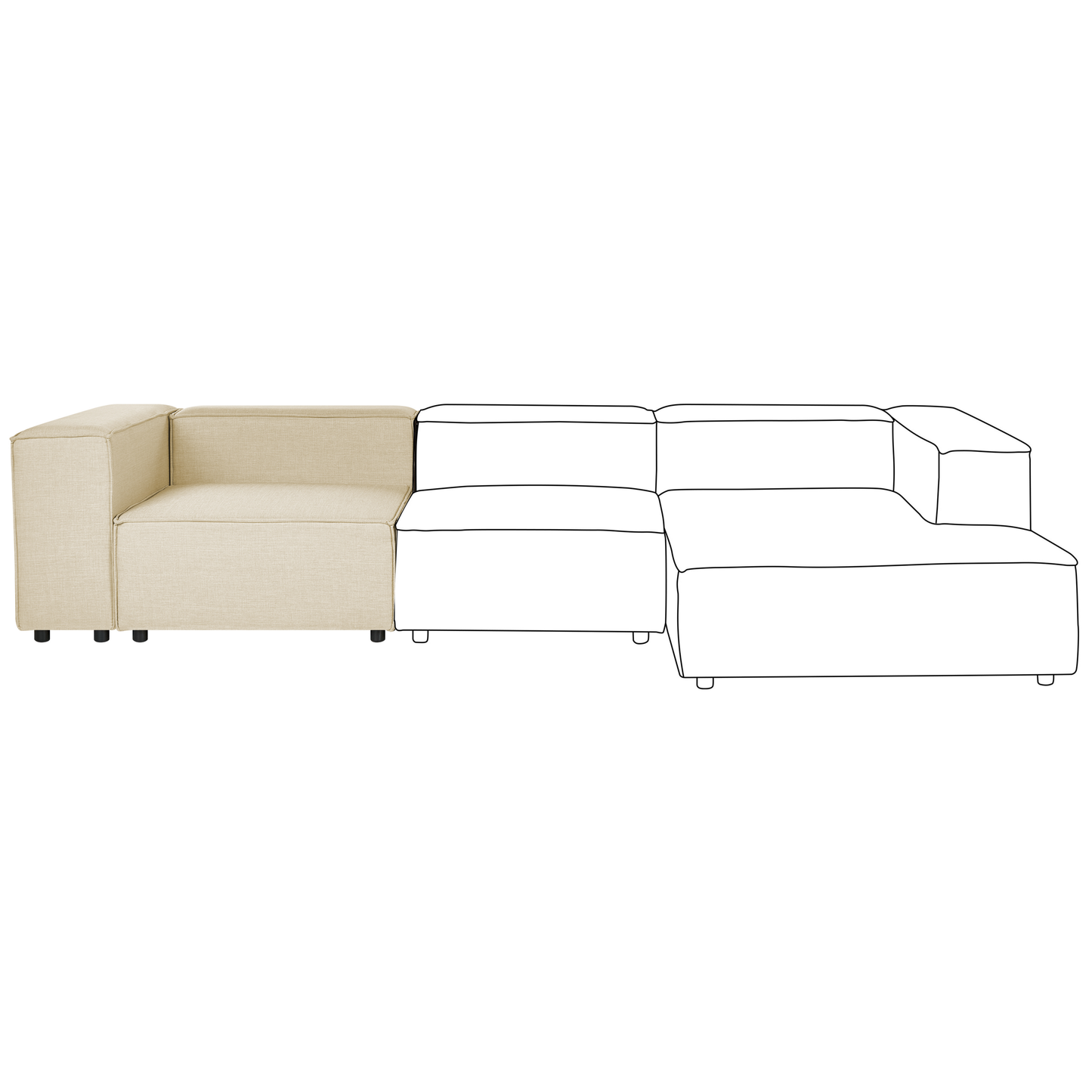Ecksessel Leinen beige APRICA