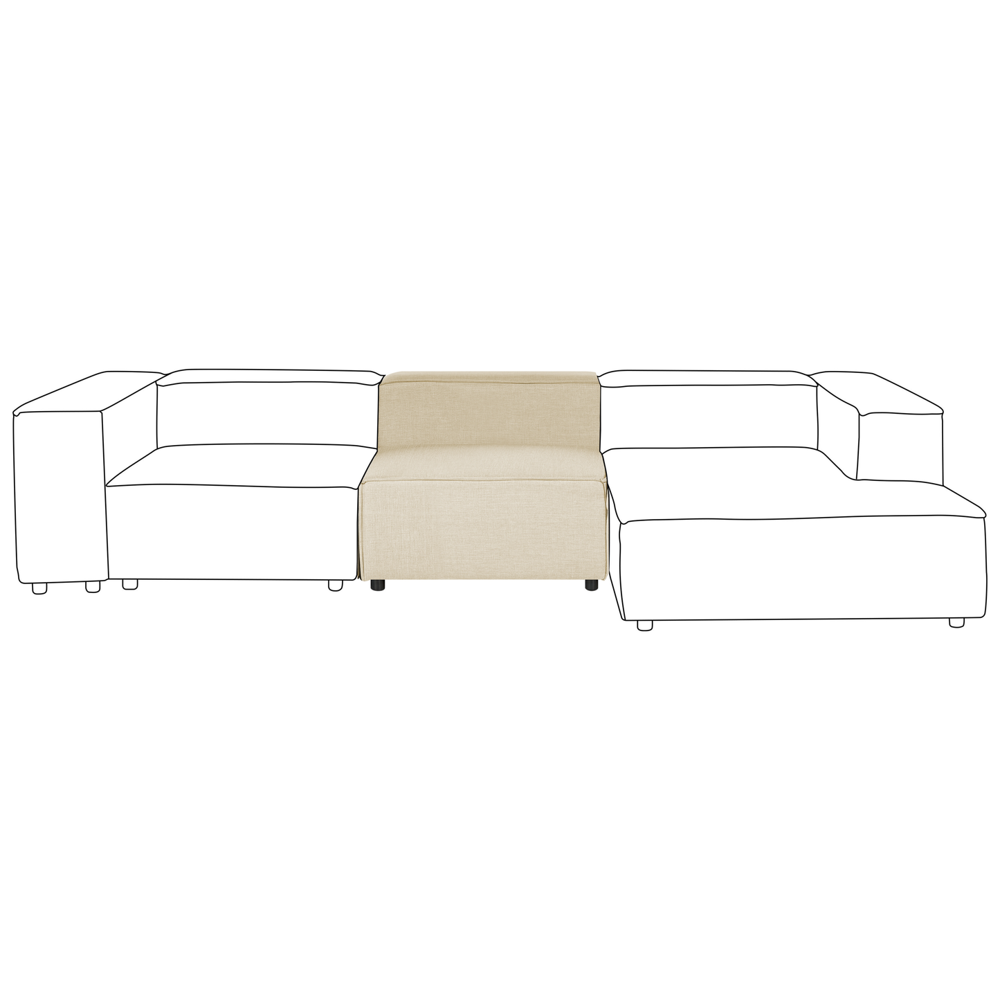 Mittelstück Leinen beige APRICA
