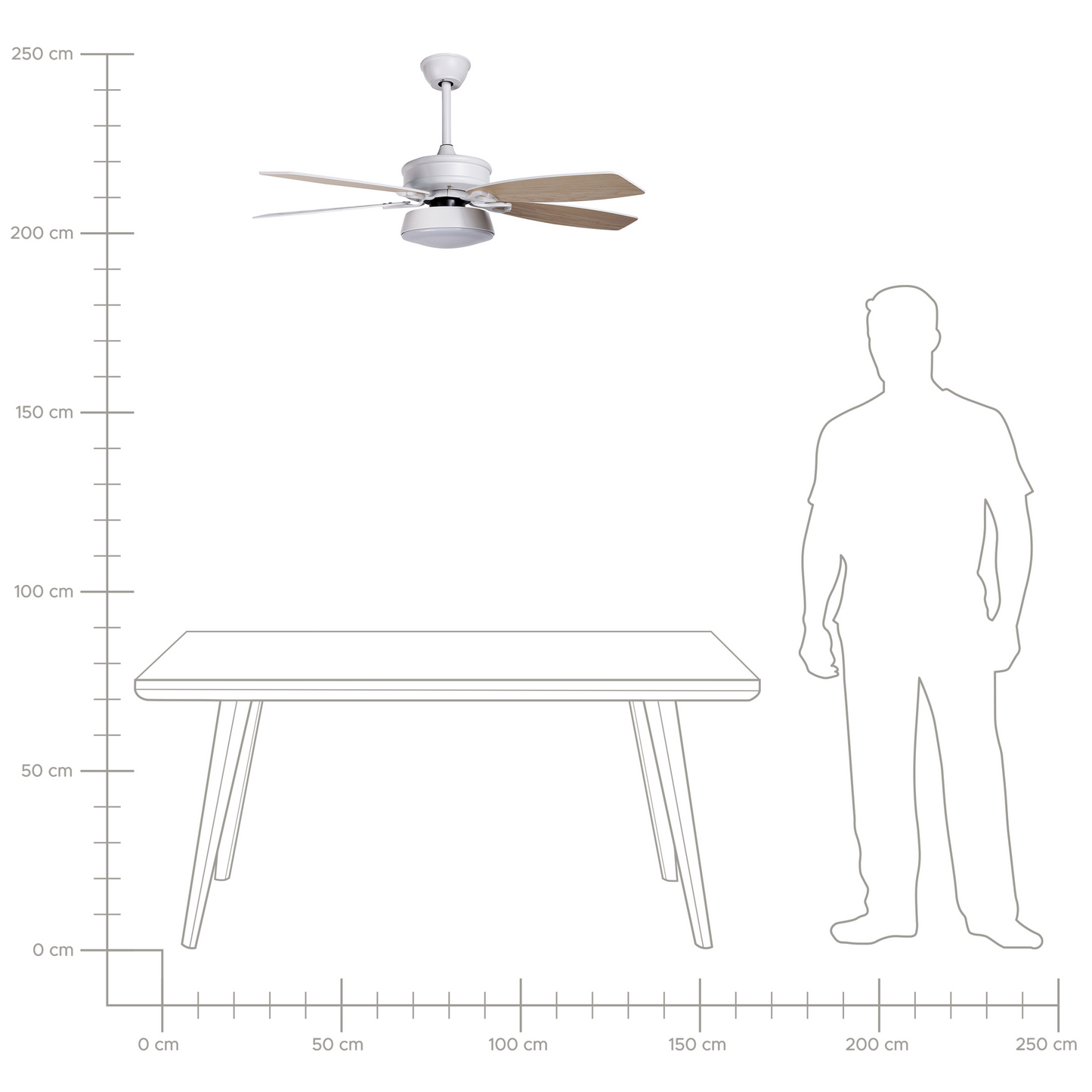 Deckenventilator mit Licht LOGAN mit Fernbedienung Weiss