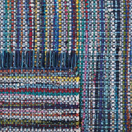 Teppich Baumwolle blau 160 x 230 cm Kurzflor BESNI