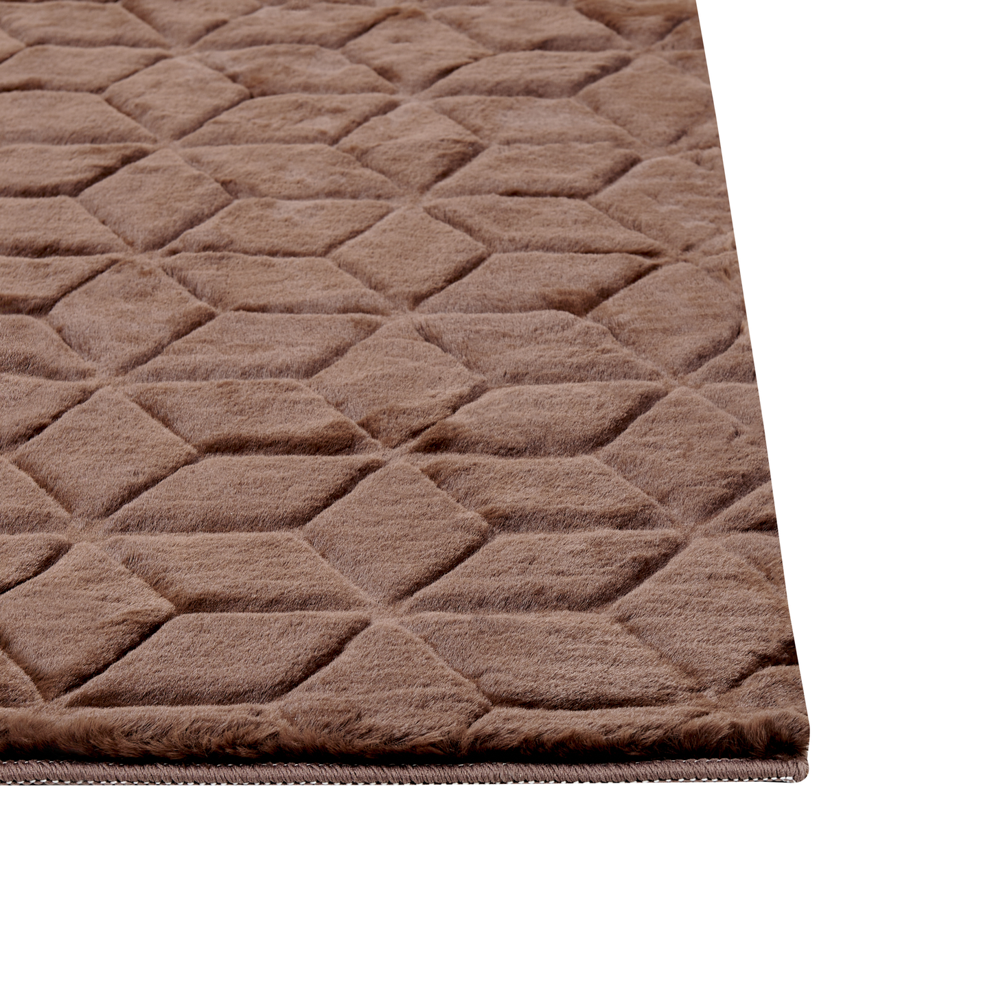 Kunstfellteppich Kaninchen braun 160 x 230 cm Shaggy THATTA