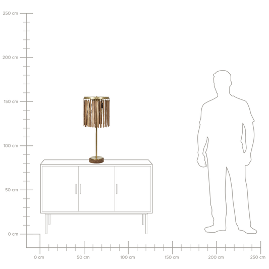 Tischleuchte KAVERI Mango Holz Braun