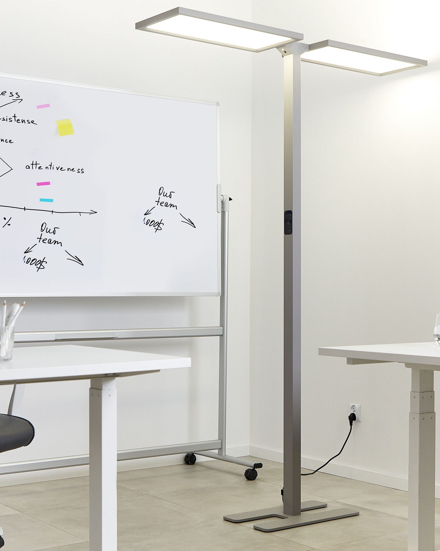 LED Stehlampe SCULPTOR mit Bewegungsmelder Metall Silber
