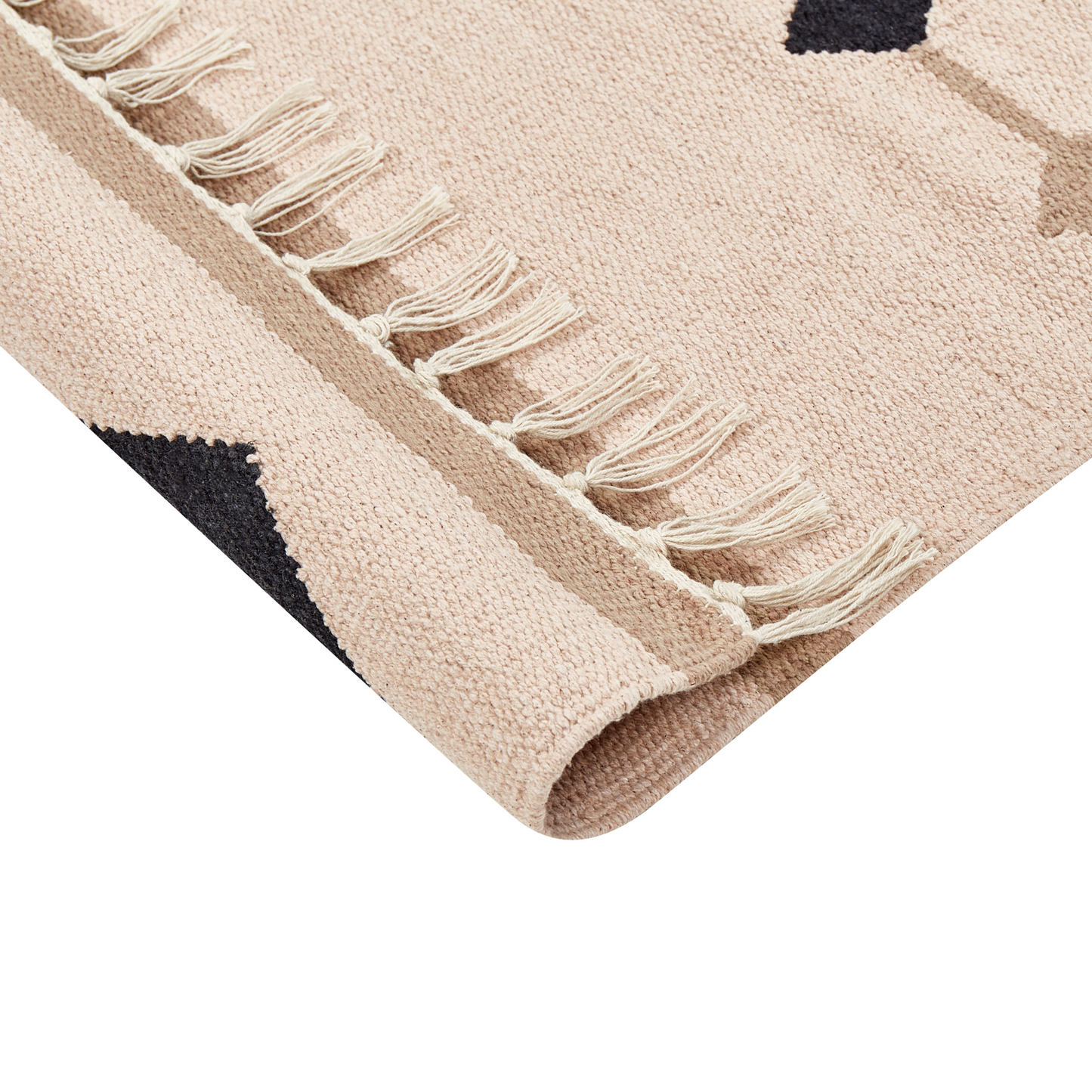 Kelim Teppich Baumwolle mehrfarbig 80 x 300 cm geometrisches Muster Kurzflor BERDIK