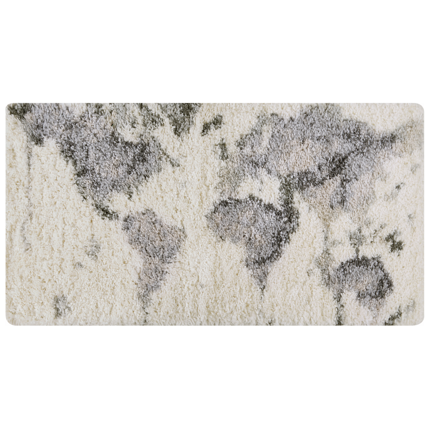 Teppich weiss / grau geometrisches Muster 80 x 150 cm Shaggy SEVAN