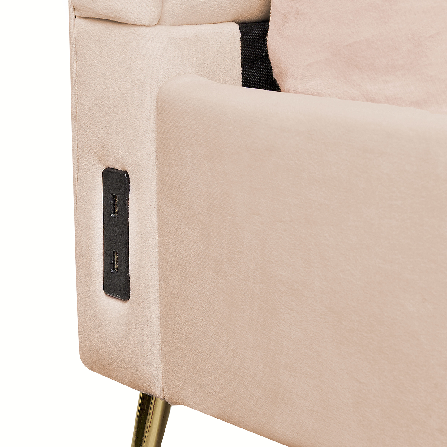 Bett mit Lattenrost Samtstoff MIRIBEL 140 x 200 cm Beige