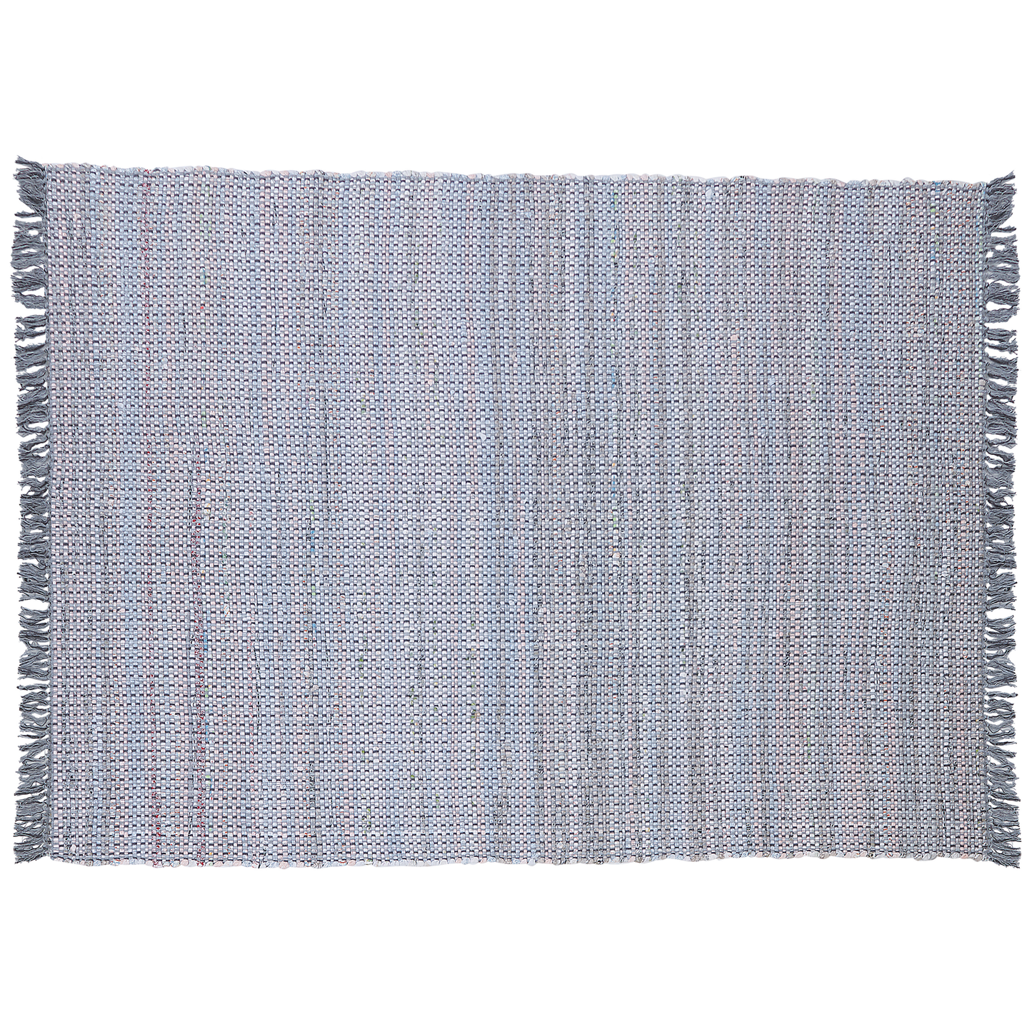 Teppich Baumwolle grau 160 x 230 cm Kurzflor BESNI