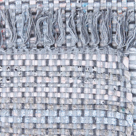 Teppich Baumwolle grau 160 x 230 cm Kurzflor BESNI