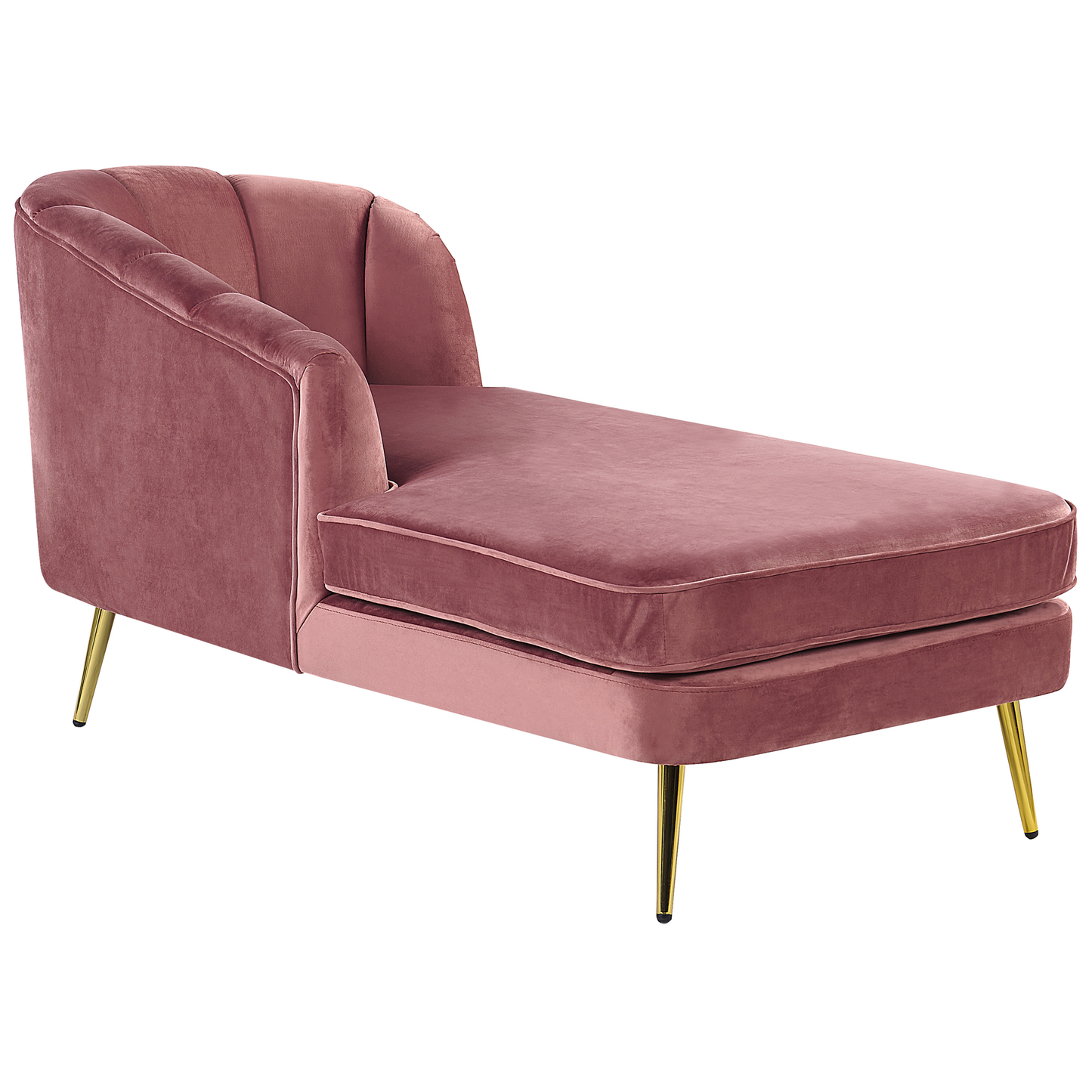 Chaiselongue Samtstoff rosa rechtsseitig ALLIER